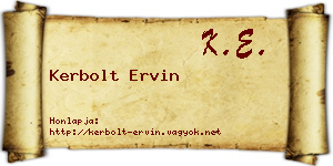 Kerbolt Ervin névjegykártya
