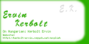 ervin kerbolt business card